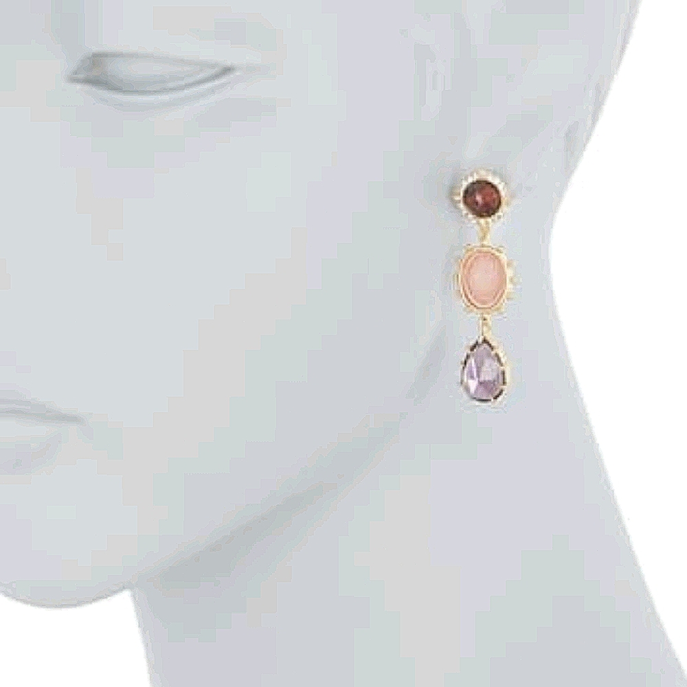 NEW Kate Spade Linear Drop Earrings in Berry Multi - Picture 4 of 9